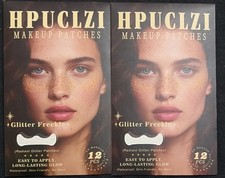 2X - Glitter Freckles Face Tattoo - 12PCS Gold Sparkle Freckles Makeup Patches