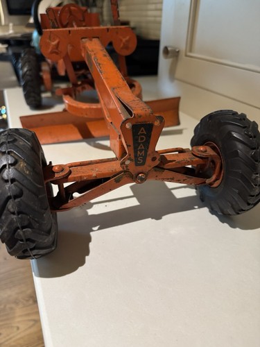 Vintage 1950's Doepke Model Toys Adams Road Grader Diesel motor orange Steel - Picture 10 of 11