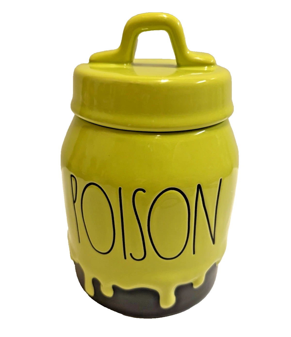 Rae Dunn Halloween 'Poison' Wicked Green Drip Airtight Storage Canister 7" NEW!
Opens in a new windo