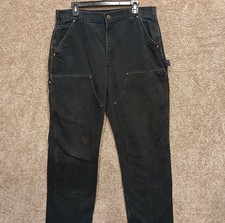 Vintage Carhartt B01 BLK Double Knee Pants USA Made Black 36x34