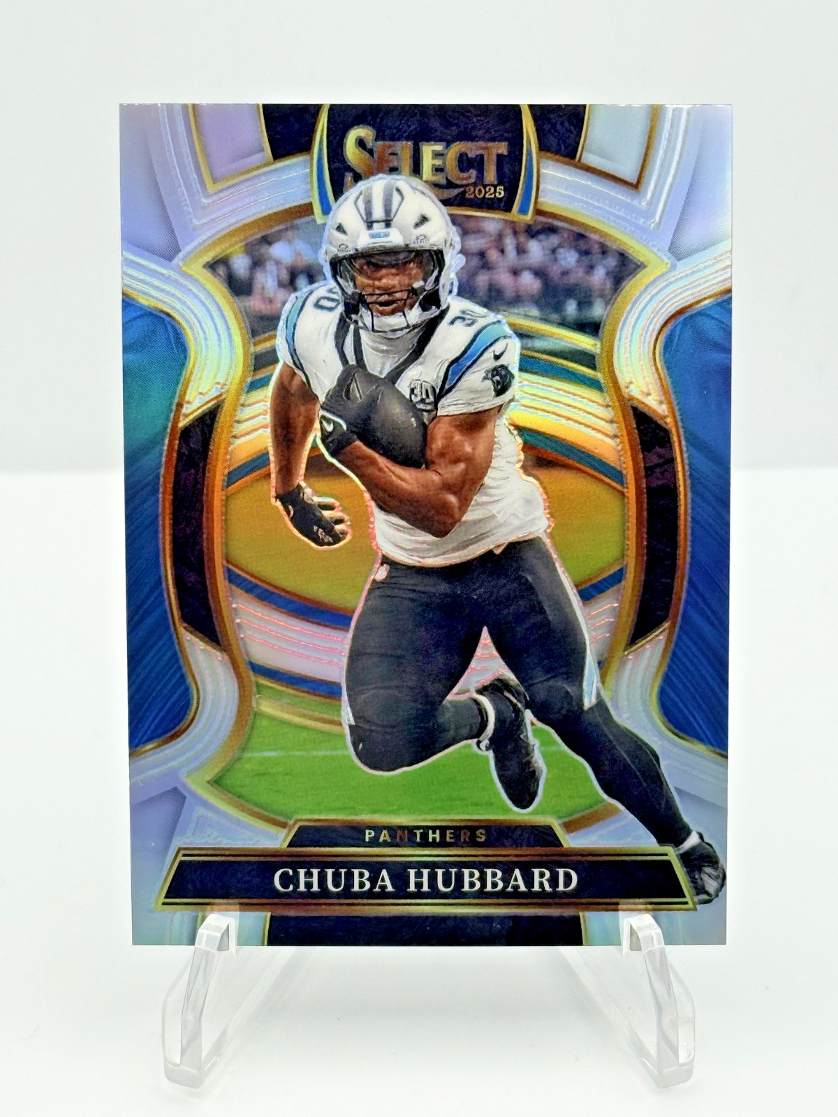 2025 Panini Select Concourse Chuba Hubbard #43 Silver Prizm