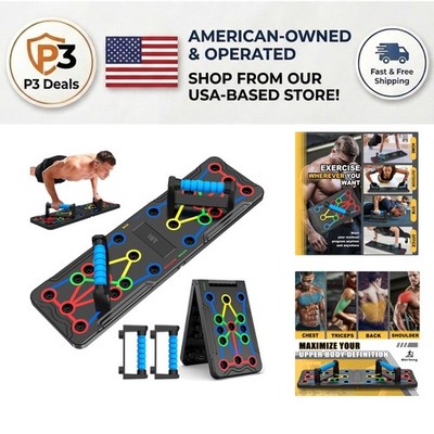 Ergonomic Solid Push Up Board - 15-in-1 Multi-Functional Fitness System for All