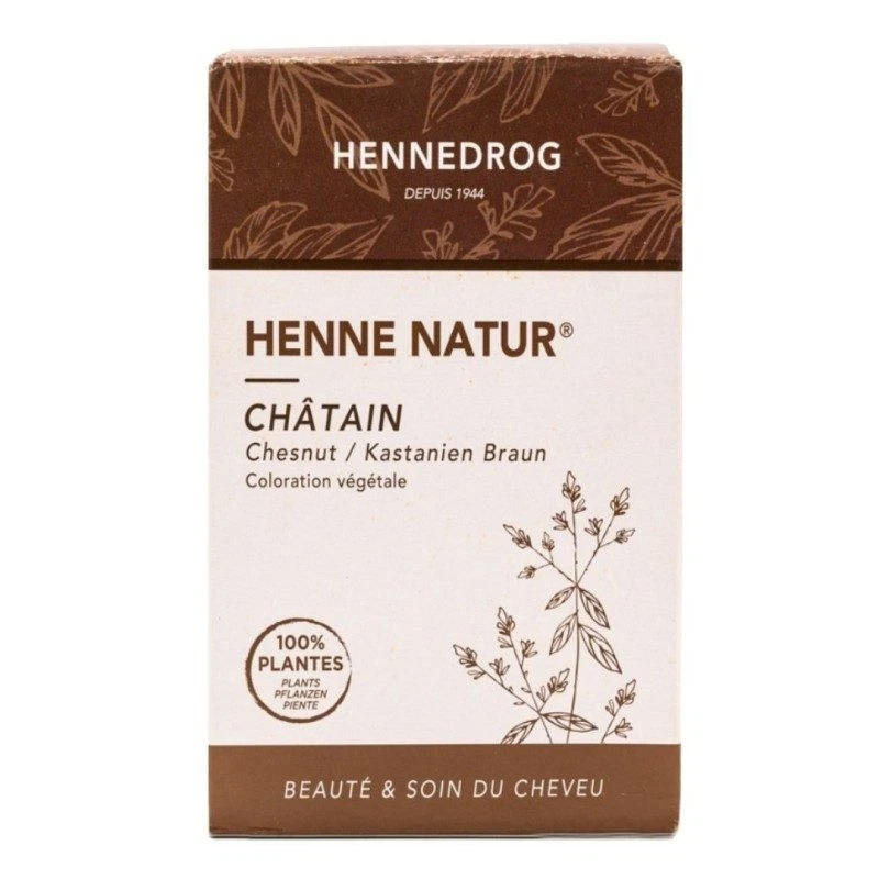 FRANCE HERBORISTERIE Henné CHATAIN 85 gr - Coloration végétale HENNEDROG