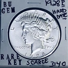 1928 P BU GEM PEACE SILVER DOLLAR UNC MS+++ U.S. MINT RARE KEY COIN 3140