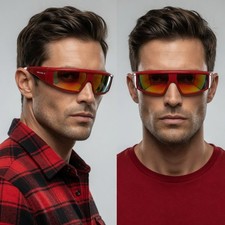 Men Sunglasses Beveled Thick Frame Flat Top Narrow Rectangle Biking Running New