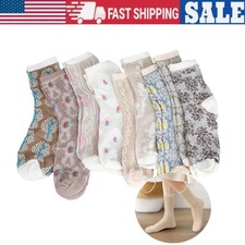 9 Pairs Winter Embossed Floral Socks Lightweight and Soft Fabric Winter Socks