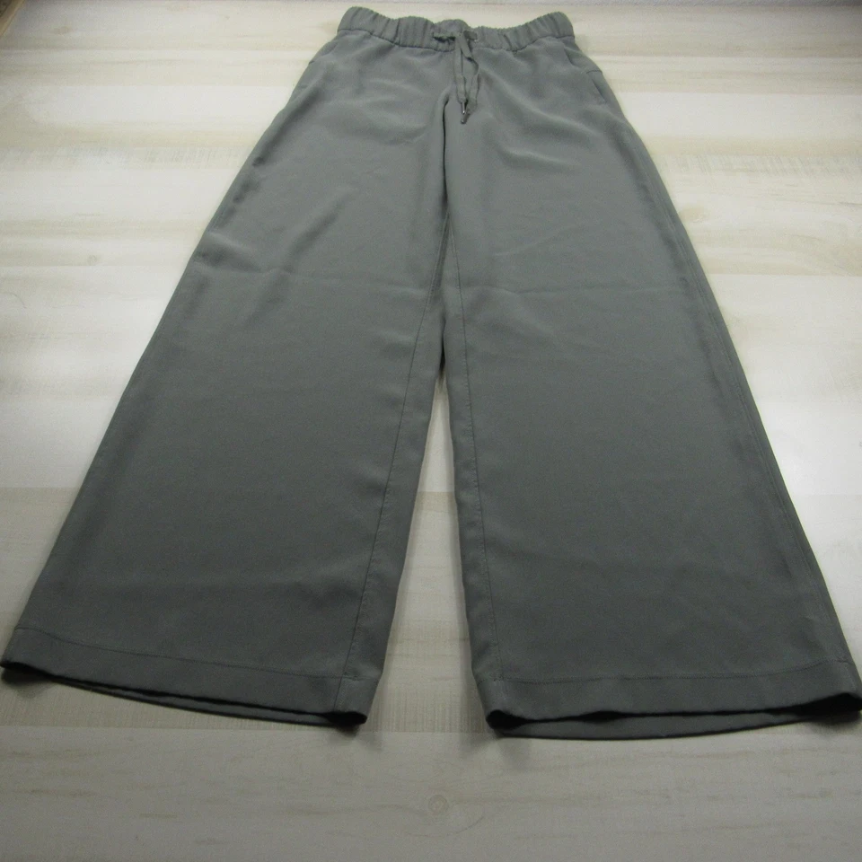 Pantalones Lululemon Para Mujer 4 Verde Acampanado Pierna Ancha Atletismo Informal Relajado Elastizado Foto 4 de 4