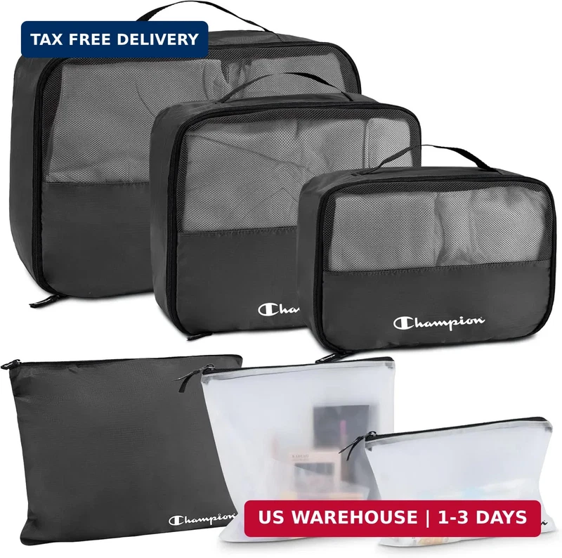 Champion packing cube set, 6 pieces for suitcases