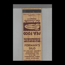 Matchbook Cover Forman's Silo Farmington CT
