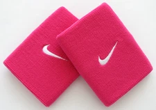 Nike Dri-Fit Basketball Wristbands 4" Adult Vivid Pink/White