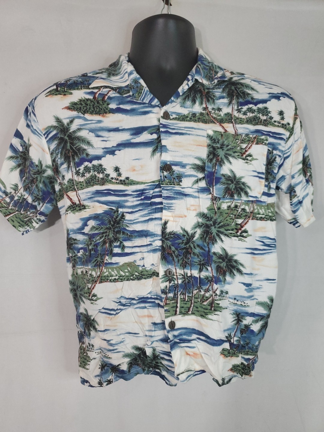 Pineapple Connection Button Up Shirt Hawaiian Tropical Women’s Size Medium READ☆