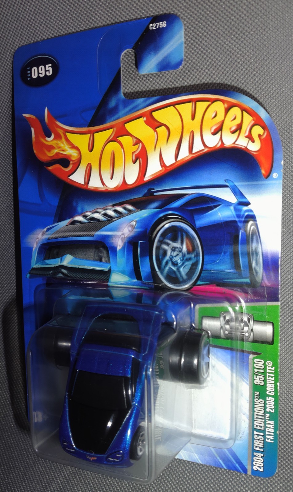 Hot Wheels 2004 #095 First Editions 95 of 100 Fatbax 2005 Corvette Blue Black