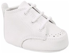 NWT Baby Deer Size 0 1 White Hi Top Perforated Crib Shoes Boys Newborn Size 0