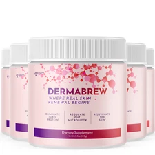 (5 Pack) Dermabrew Powder Support For Weight Management & Fitness 150 Servings