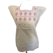 Embroidered Mexican Blouse Handmade Size S