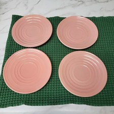 Lot Of 4 Pink Hazel Atlas Moderntone Platonite Saucer Plates 5.75"
