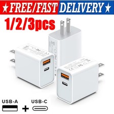 For iPhone 14 13 12 11 XR 8 20W Fast Charger Block USB Type C Wall Power Adapter