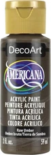 DecoArt Americana Acrylic Paint 2oz-Raw Umber - Opaque