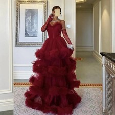 Tulle Pleat Tiered A-line Spaghetti strap Long Dresses Bespoke Occasion Dresses