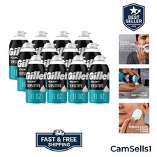 Pack of 12 Unscented Foamy Shaving Cream, Gentle on Sensitive Skin - 11oz Each