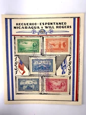1939 Cache Cover Nicaragua Will Rogers Commemoration of 1931 Visit