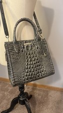 Brahmin Green Embossed Animal Print Satchel T...