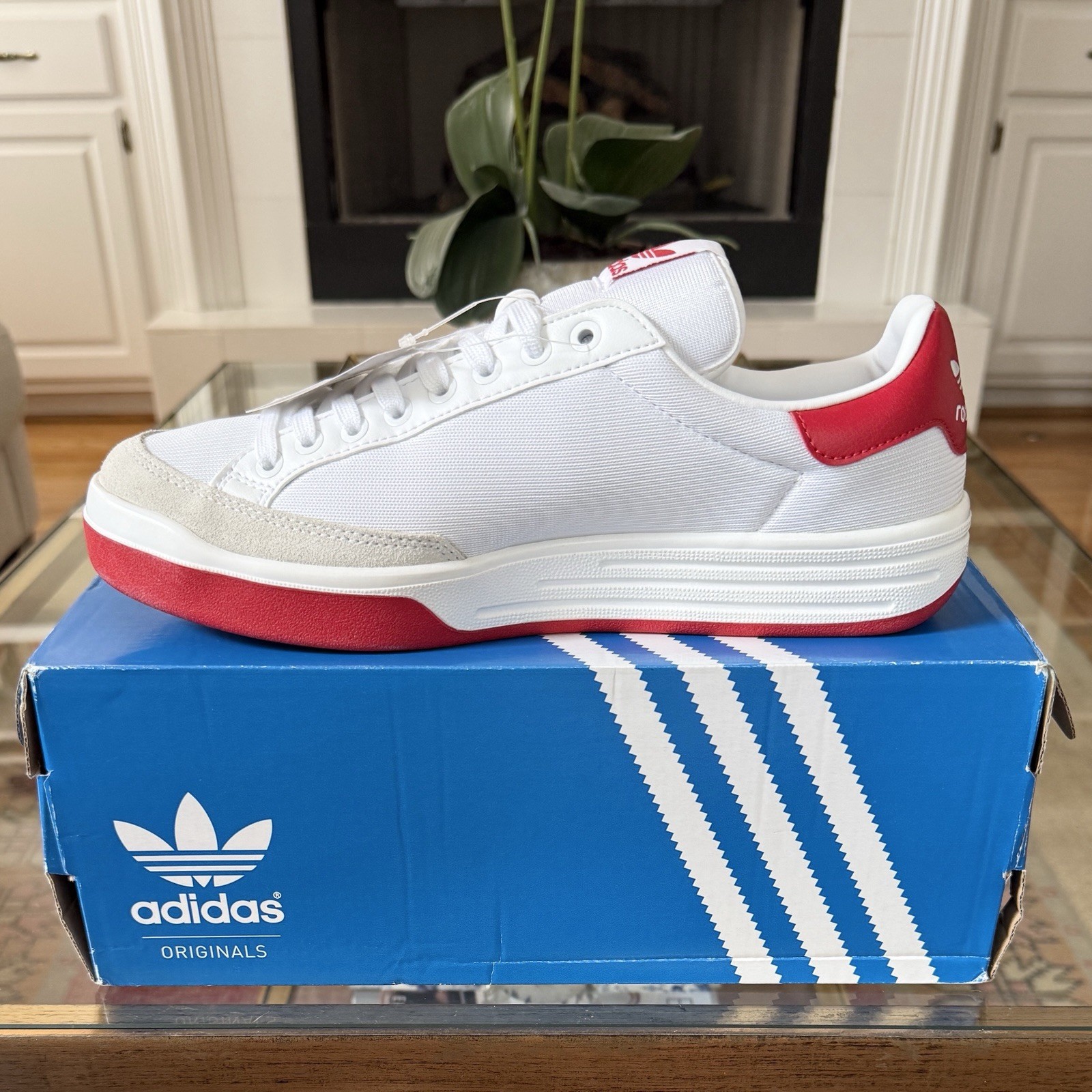 Size 10 - adidas Rod Laver Super  - White/Scarlet/White - BB856 - SAME DAY SHIP image 2