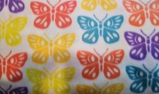 NEW 2 YARDS SPRING BUTTERFLY BUTTERFLIES YELLOW CORAL TEAL PURPLE FLEECE FABRIC