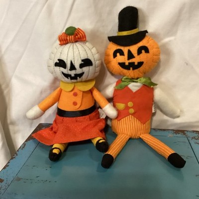 Mr And Mrs Pumpkin Dangle Leg Shelf Sitters 2018 Hyde And Eek 11.5  