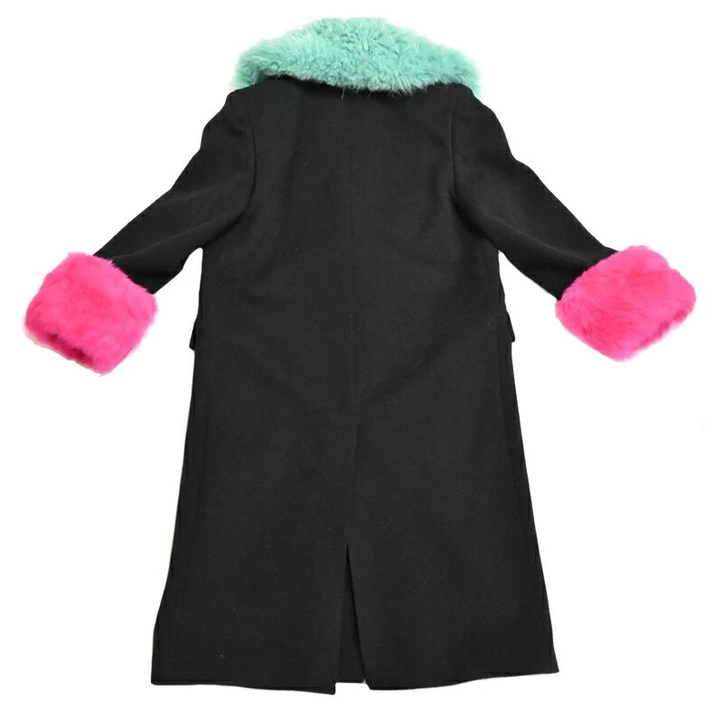 Cappotto Gucci bordo a contrasto 36 15580A 759596 lana nero Dh85350 inserzione disponibile