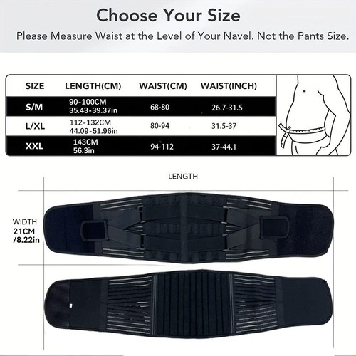 Adjustable Lumbar Support Belt for Back Pain Relief, Abdomen Tightening, Spine - Picture 15 of 23