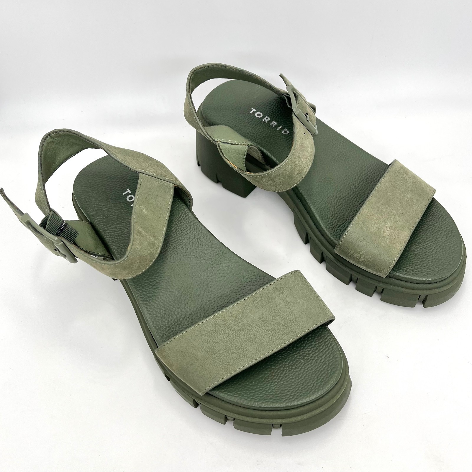 APL Sandali nuovi in camoscio verde torrido taglia 8WW