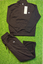 Alo Quarter Zip And Sweat Pants Set Black