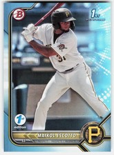 2022 Bowman 1st Edition Sky Blue Foil Maikol Escotto #BPPF-52 Pittsburgh Pirates