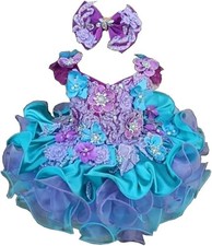 Jenniferwu G588BL Infant Toddler Baby Newborn Little Girl's Pageant Party Dress
