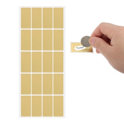 1 Blatt Abziehbare Selbstklebeetiketten 1.65'' x 0.9'' Gold