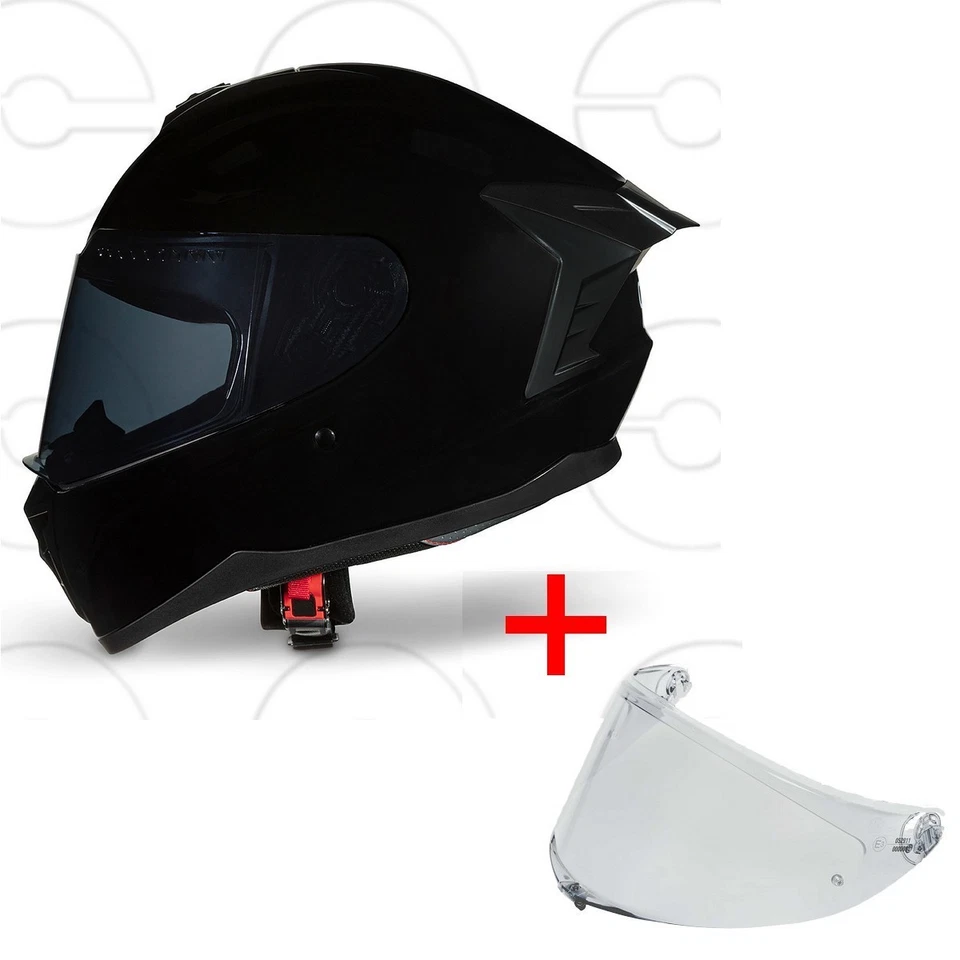 CRUIZER Casco Integrale visiera singola trasparente + visiera Smoke Nero Lucido