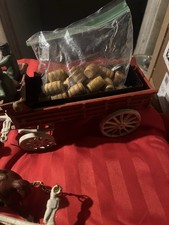 Vintage Horse-Drawn Wagon Toy Set w/ Team of Horses, Harness  2 Driver Figures