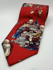 Wembley Silk Christmas Tie Santa Claus Holiday Necktie 60” Made in USA Vintage