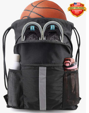 Drawstring Backpack Bag with Shoe Compartment, X-Large Gym Sports Backpack