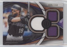 2018 Topps Tribute Tribute Triple Relics 9/150 Charlie Blackmon #TTR-CBL tm7