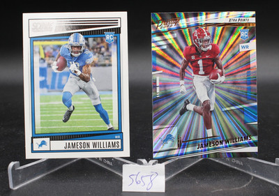 2022 Prestige Rookie Jameson Williams #307 Xtra Points Sunburst & Score #377