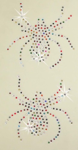 2 s6 SPIDER IRON-ON RHINESTONES DIAMANTE GEM diy TSHIRT TRANSFER PATCH halloween - Picture 6 of 6