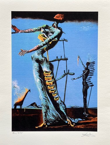 Salvador Dali BURNING GIRAFFE Facsimile Signed Limited Edition Giclee 16" x 12" - Picture 4 of 7