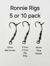 Ronnie Spinner Carp Rig 13mm Bait Screw 3.1mm Rig Ring Micro Swivel 5 or 10 pack