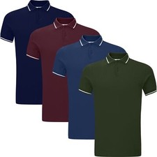 4 / 6 Pack Mens Polo Shirt Short Sleeve Pique Top Designer T Shirt Tee Big Size