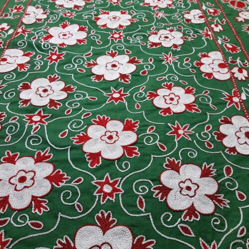 Hand embroidered suzani fabric,Uzbek tapestry wall hanging,tablecloth,bedspread - Afbeelding 1 van 12