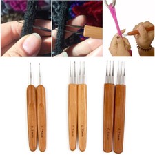 Bamboo Handle Crochet Dreadlock Hook Needle Braiding Hair Making Styling Tool/US