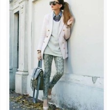 NWT Zara Skinny Highrise Snakeprint Jeans Olive and Grey Woman  s Size 4