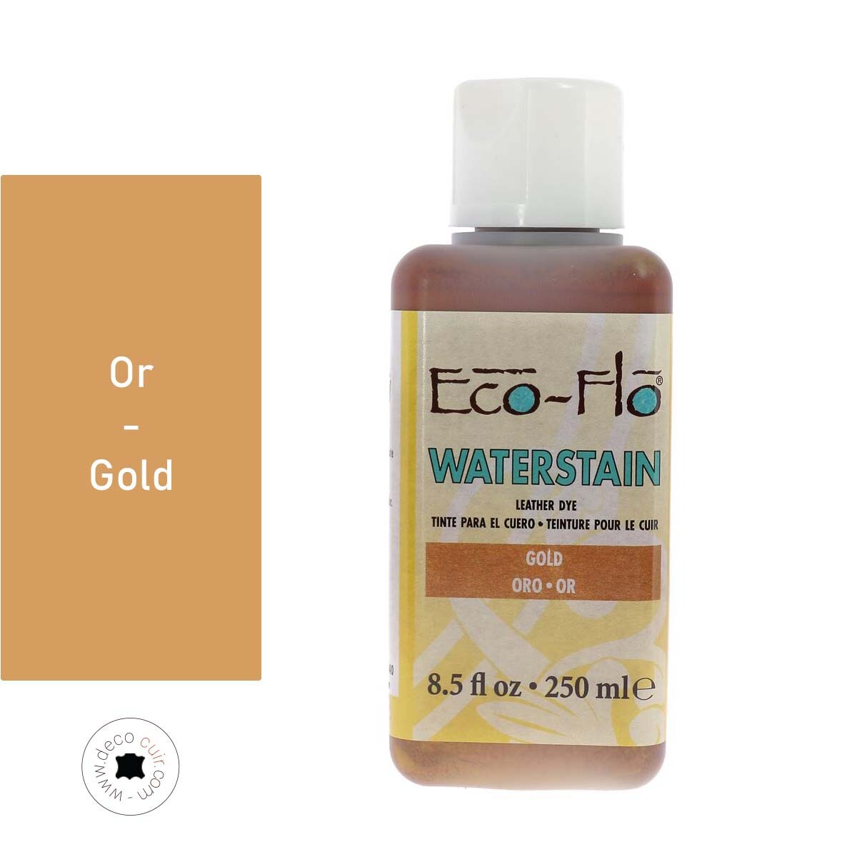 Additif pour teinture ECO-FLO WATERSTAIN or de 250ml pour maroquinerie de luxe